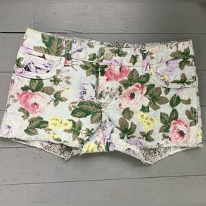 Reversible Denim Mix Print Shorts Stretch Juniors 3